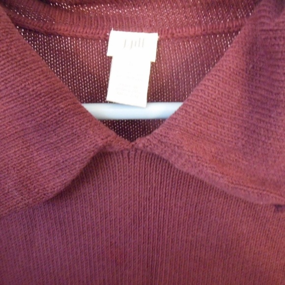J. Jill Burgundy Sweater cotton blend lightweight - Picture 3 of 8
